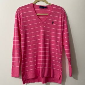 Polo Ralph Lauren Pink & White Striped Top